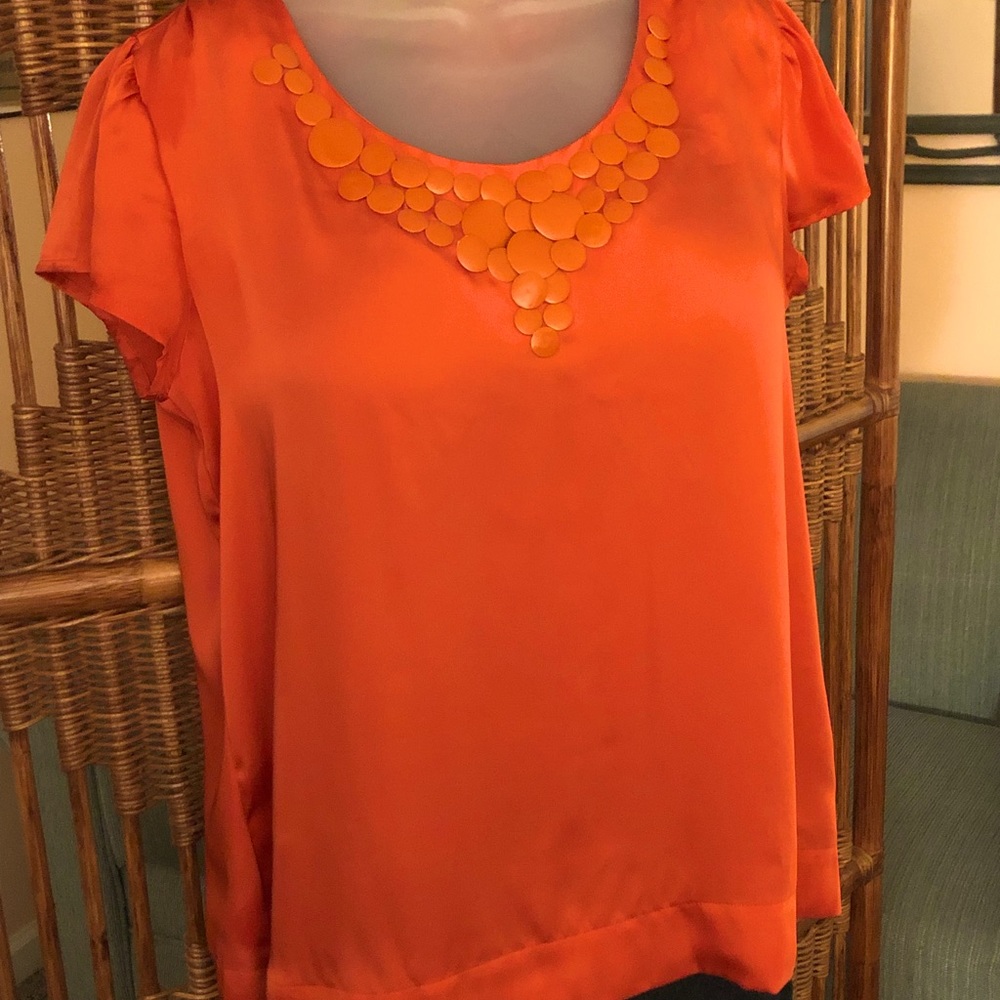 Silky orange top, size: large